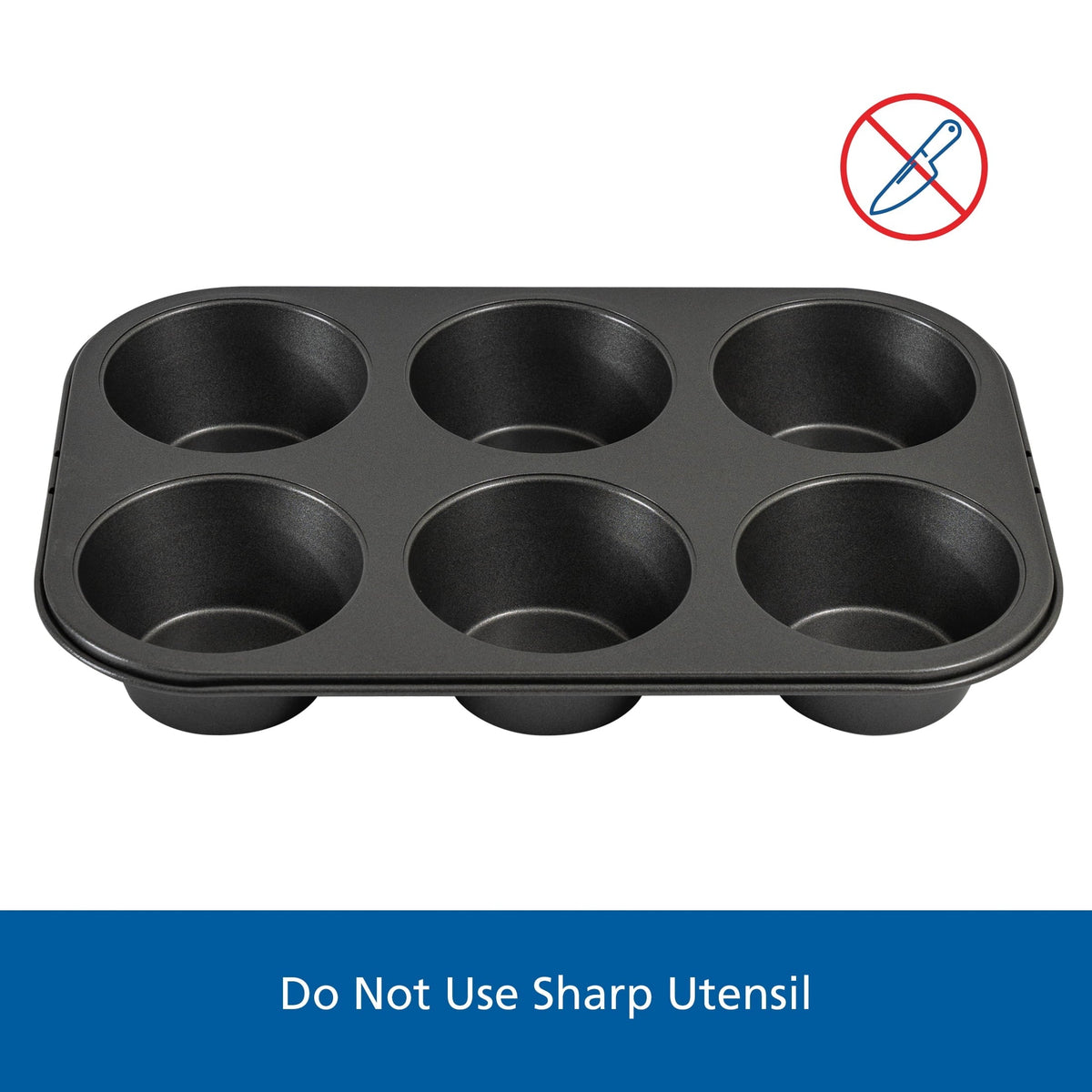 Mainstays 6 Cup Jumbo Muffin Pan, Non-Stick Bakeware,3.4 inch Diameter Cups,Gray,Carbon Steel - Image 6